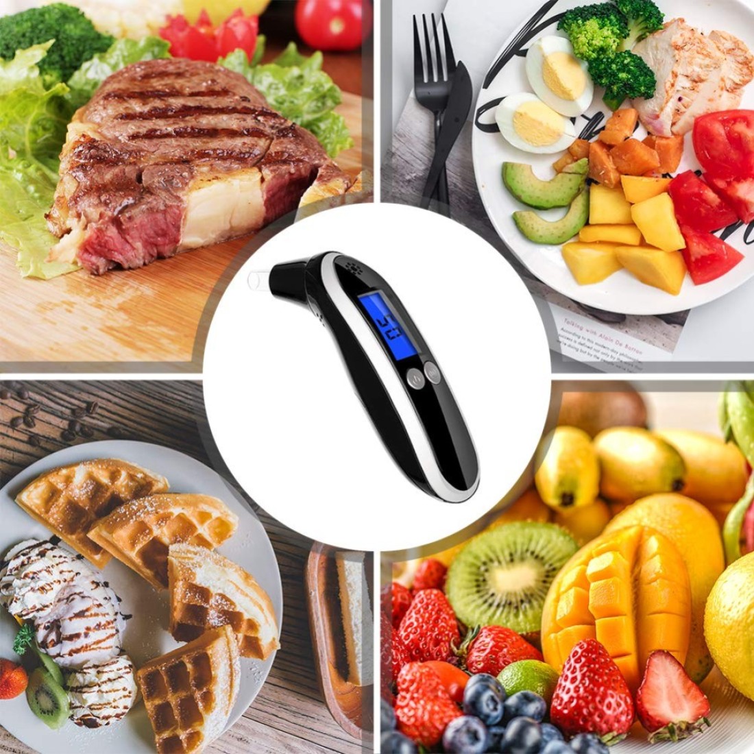 Ketone Breath MeterProfessional Digital Ketone Breath Analyzer Testing Ketosis with 10 MouthpiecesBlack