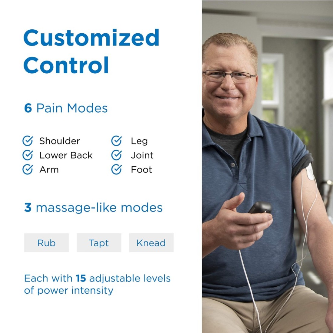 OmronMax Power Relief TENS Unit Muscle Stimulator Simulated Massage Therapy for Lower Back Arm Shoulder Leg Foot and Arthritis Pain DrugFree Pain Relief PM500