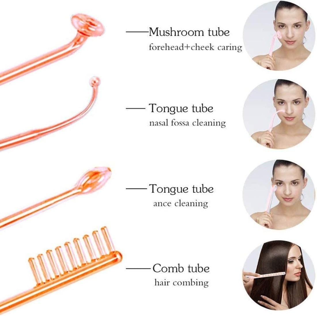 Feengg High Frequency Machine Electric Therapy Device, Portable Handheld Electrotherapy Comb, Current Bar For Hair Growth Facial Acne Repaired Massager