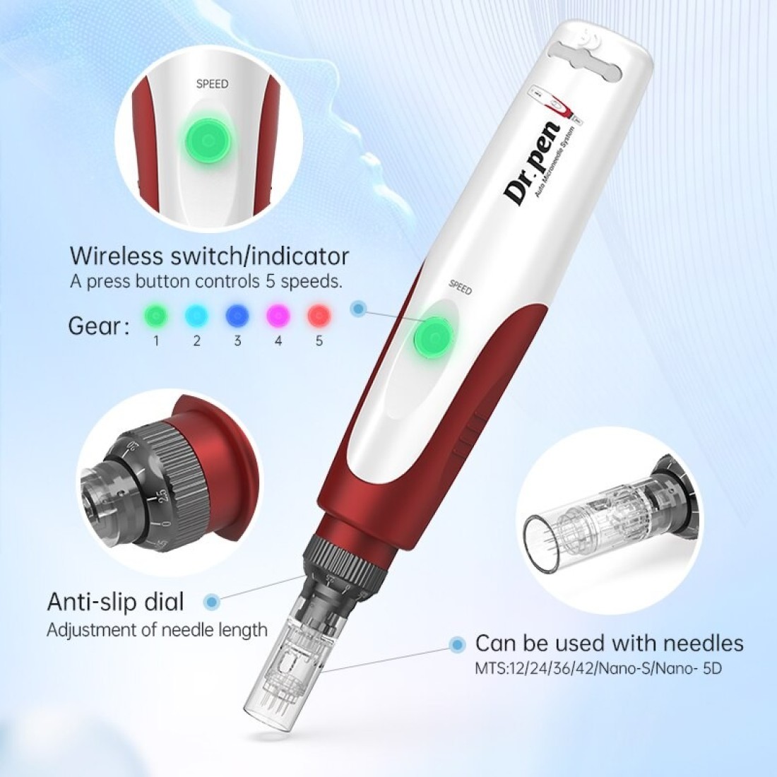 Dr Pen N2 Dermapen Profesional Microneedling herapy Needle Derma Pen Cartridge Drag Nano Beauty Tool Kit Skin Care