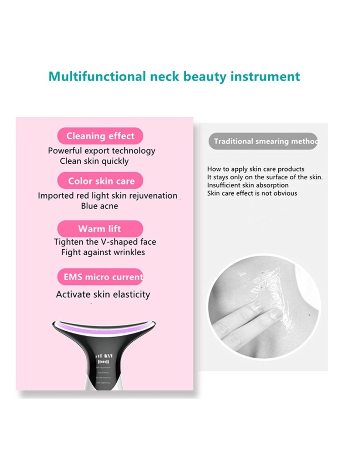 Vibration Face Neck Lifting Massager LED Photon Therapy Skin Tighten Anti-Wrinkle Remove skin Lifting Massager Skin Care Tools Beauty Device Reduce Double Chin