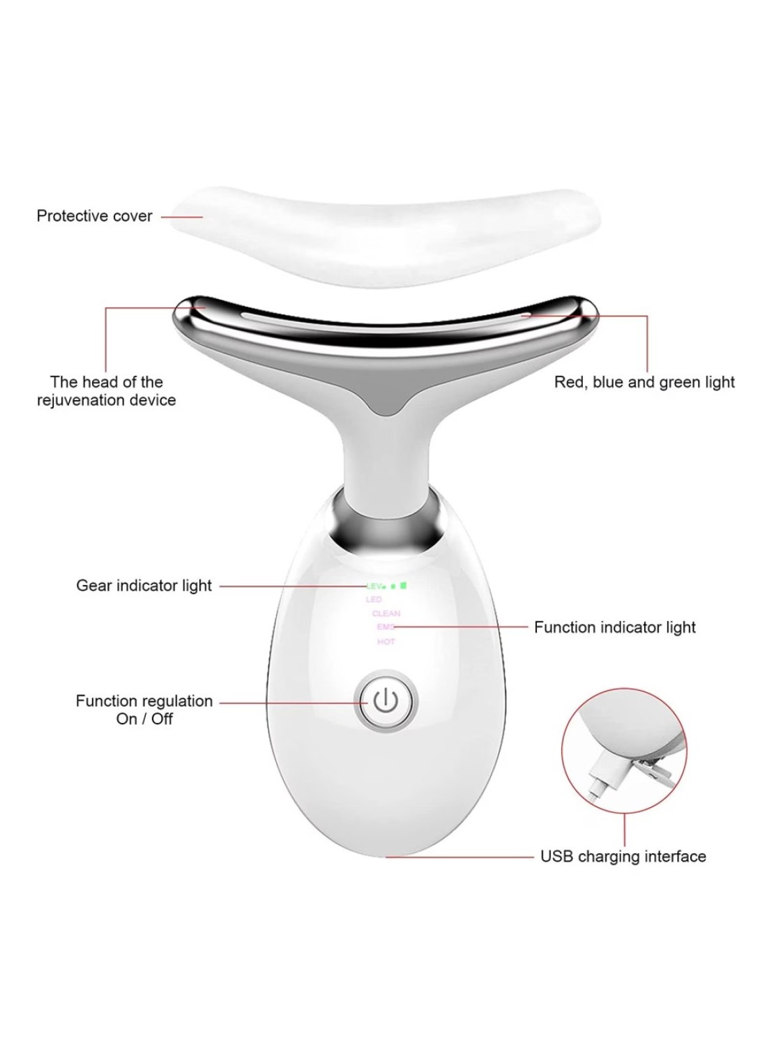3-in-1 Anti Wrinkle Face Massager, Skin Rejuvenation Beauty Device for Anti-Aging, Face &amp; Neck Firming, Wrinkle Removal, Skin Tightening Facial Massager for Skin Care &amp; Lifting