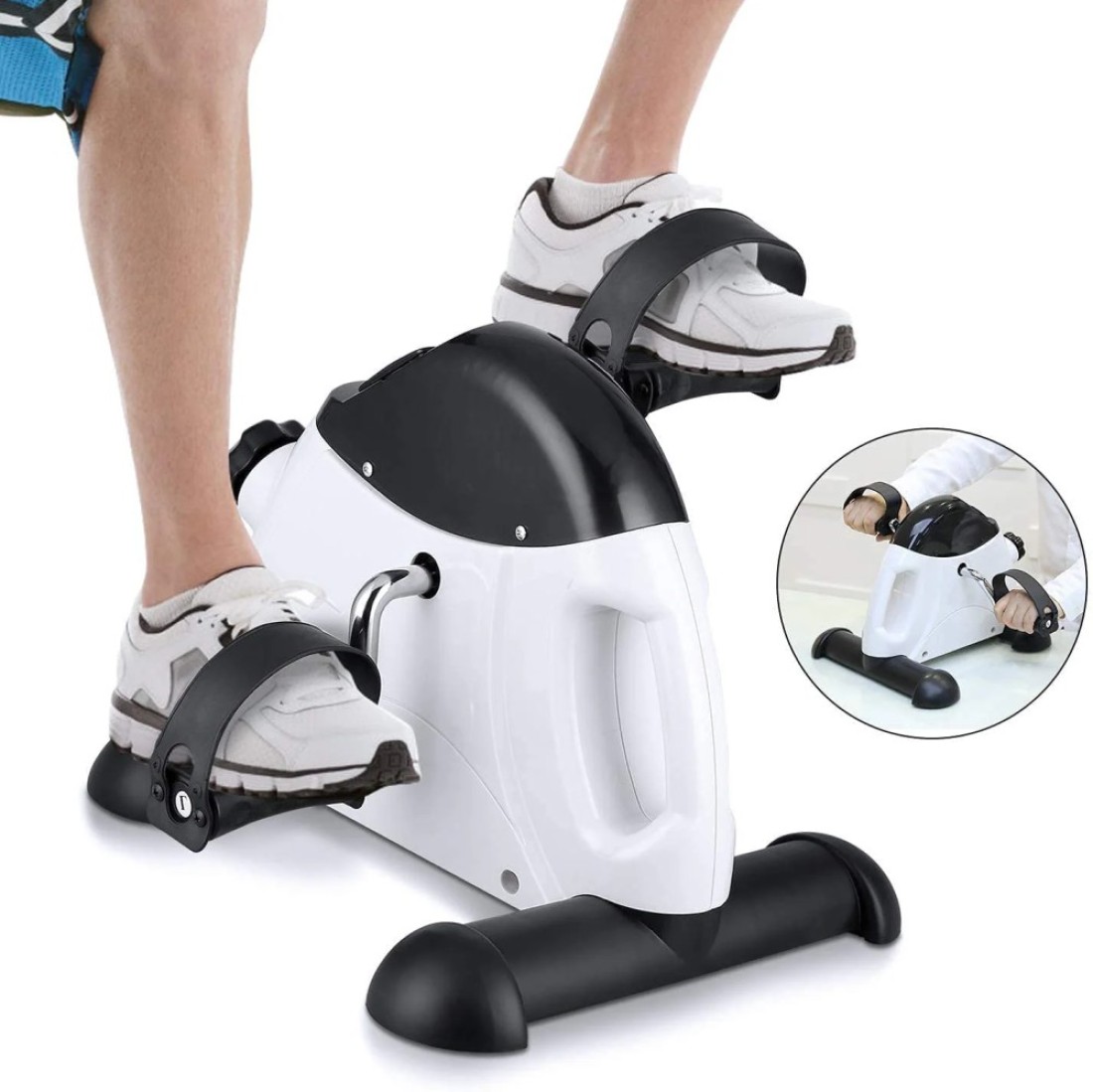 ULTIMAX Mini Exercise Bike Pedal Exerciser For Seniors Under Desk Bike Pedal Exerciser Portable Foot Cycle Arm &amp; Leg Peddler Machine with LCD Screen Displays