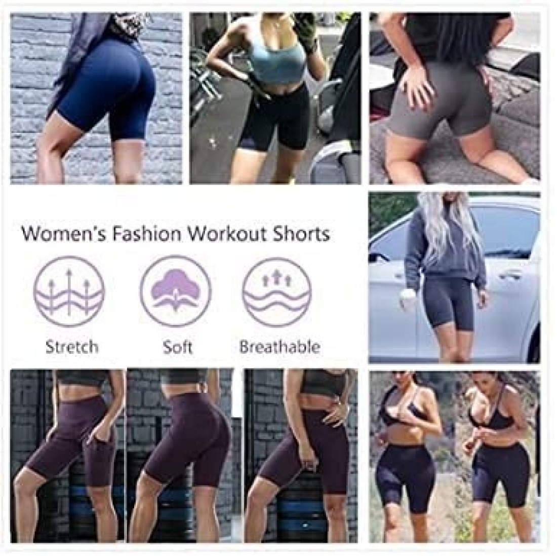 Aiwanto Exercise Shorts Half Pants Gym Home Workout Pant Shorts(Grey, XL)