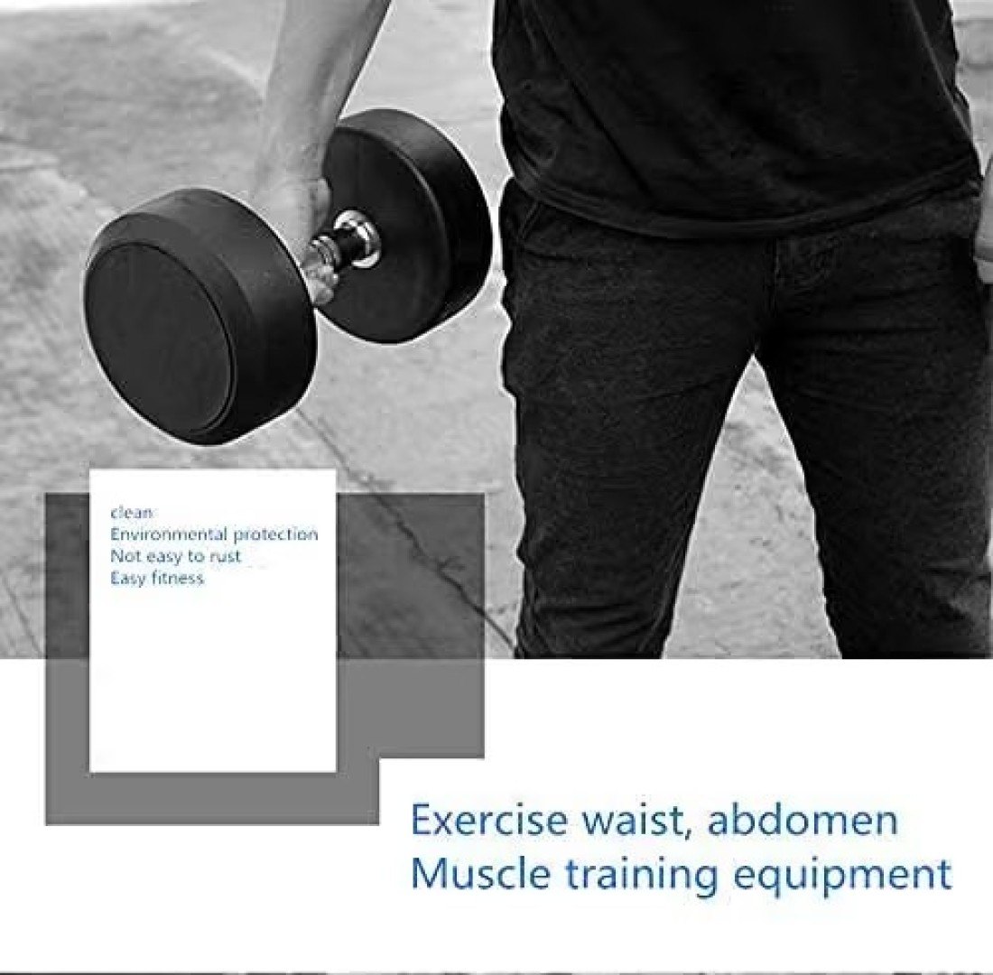 ULTIMAX Round Rubber Dumbbell Fitness Dumbbell Hand Weights Dumbbells Chrome Handle Dumbbell Professional Arm Muscle Exercise Equipment Gym and Home Fitness Equipment-2Pcs- 5 kgs