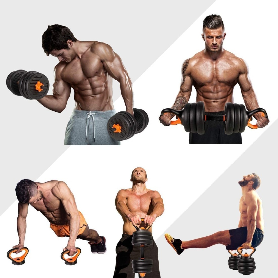 Marshal Fitness Adjustable Dumbbell Set,Free Weights Dumbbells Set with Connecting Rod Used as Barbell, Dumbbell, Kettlebell and Push-ups.Free Weights for Women and Men,Weight -30kg