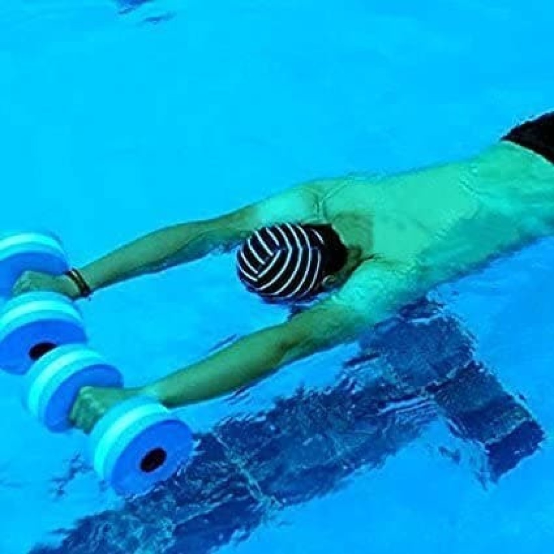 ULTIMAX Aquatic Exercise Dumbbells Aqua Fitness Barbells Exercise Hand Bars for Water Aerobics EVA Water Barbells Hand Bar For Water Resistance Aerobics Weight Loss (Blue)