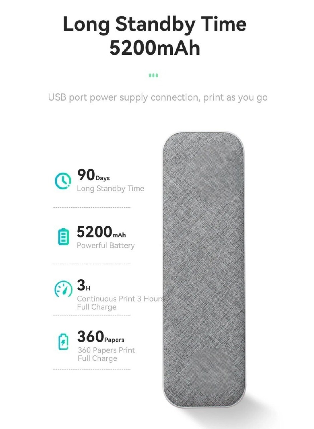 طابعة ورق PeriPage A4 المحمولة، طابعة حرارية صغيرة مقاس 210 مم، اتصال USB وBluetooth، تطبع ملفات PDF وصفحات الويب والمستندات والصور والعقود