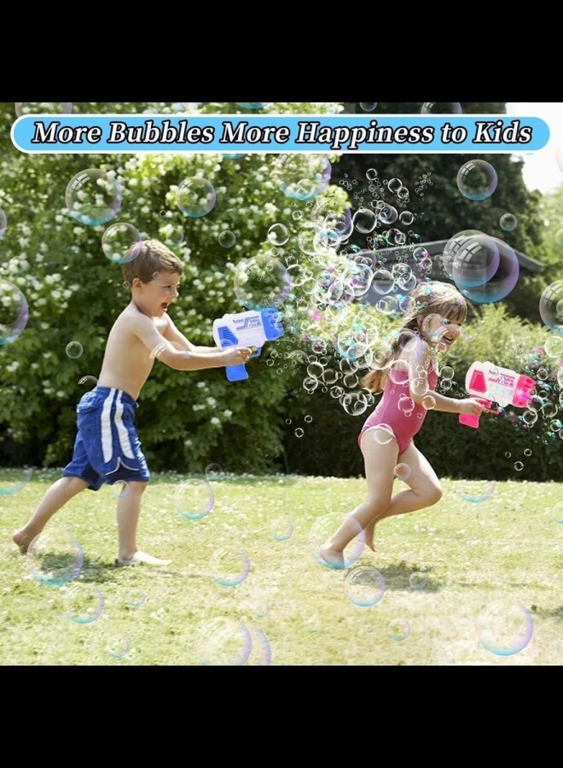 Radiotronics Blue Bubble Machine for Kids, Outdoor Indoor Basket Stuffers Automatic Toys Birthday Gifts for 3+ Years Old Toddlers Girls Boys Wedding Party Include Bubble Solution