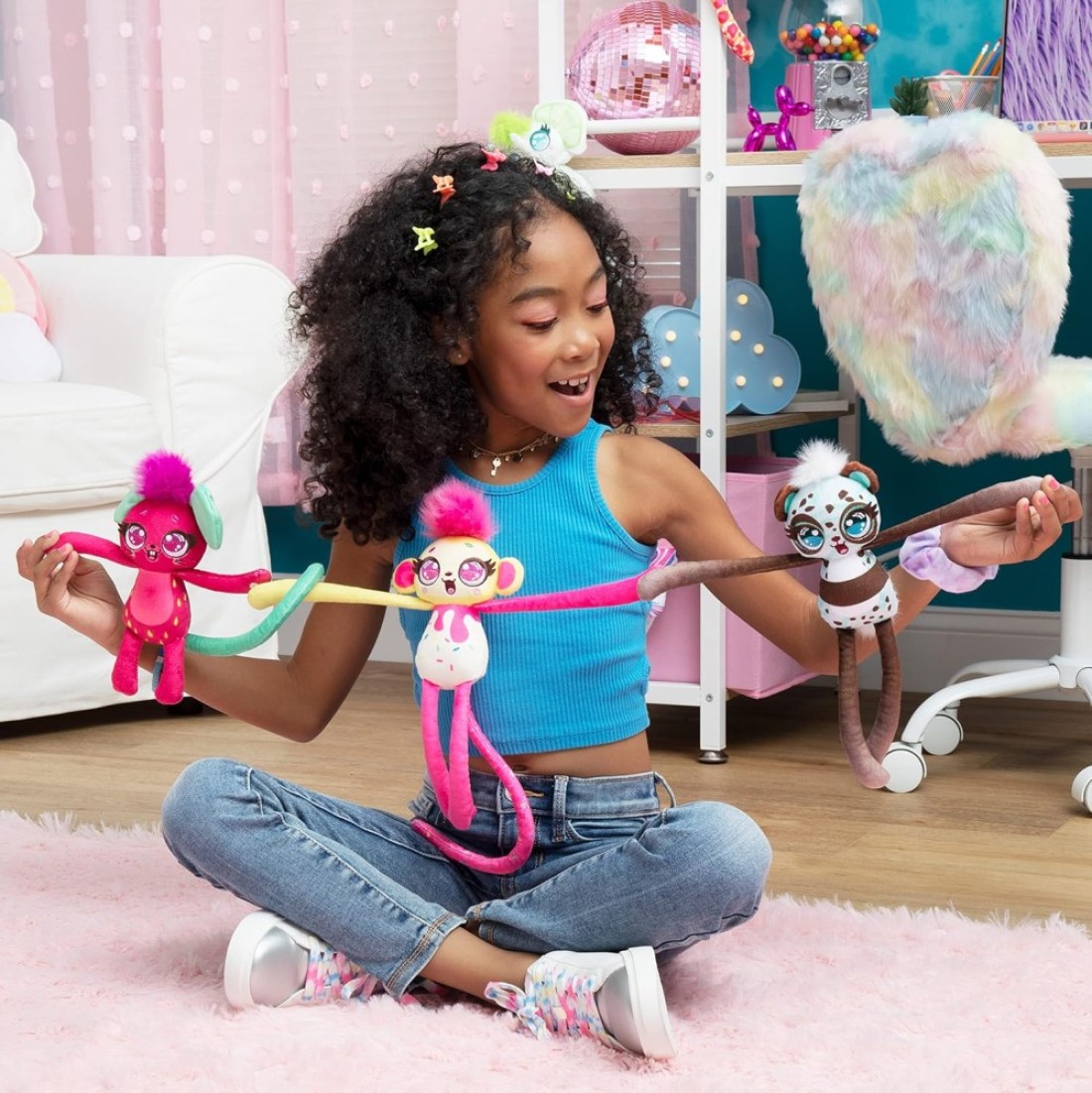 مجموعة Just Play Fur by The Foot Bubblegum Bestie، مقاس 35.56 سم × 40.64 سم، متعددة الألوان، 58710، فرو من القطيفة من The Foot
