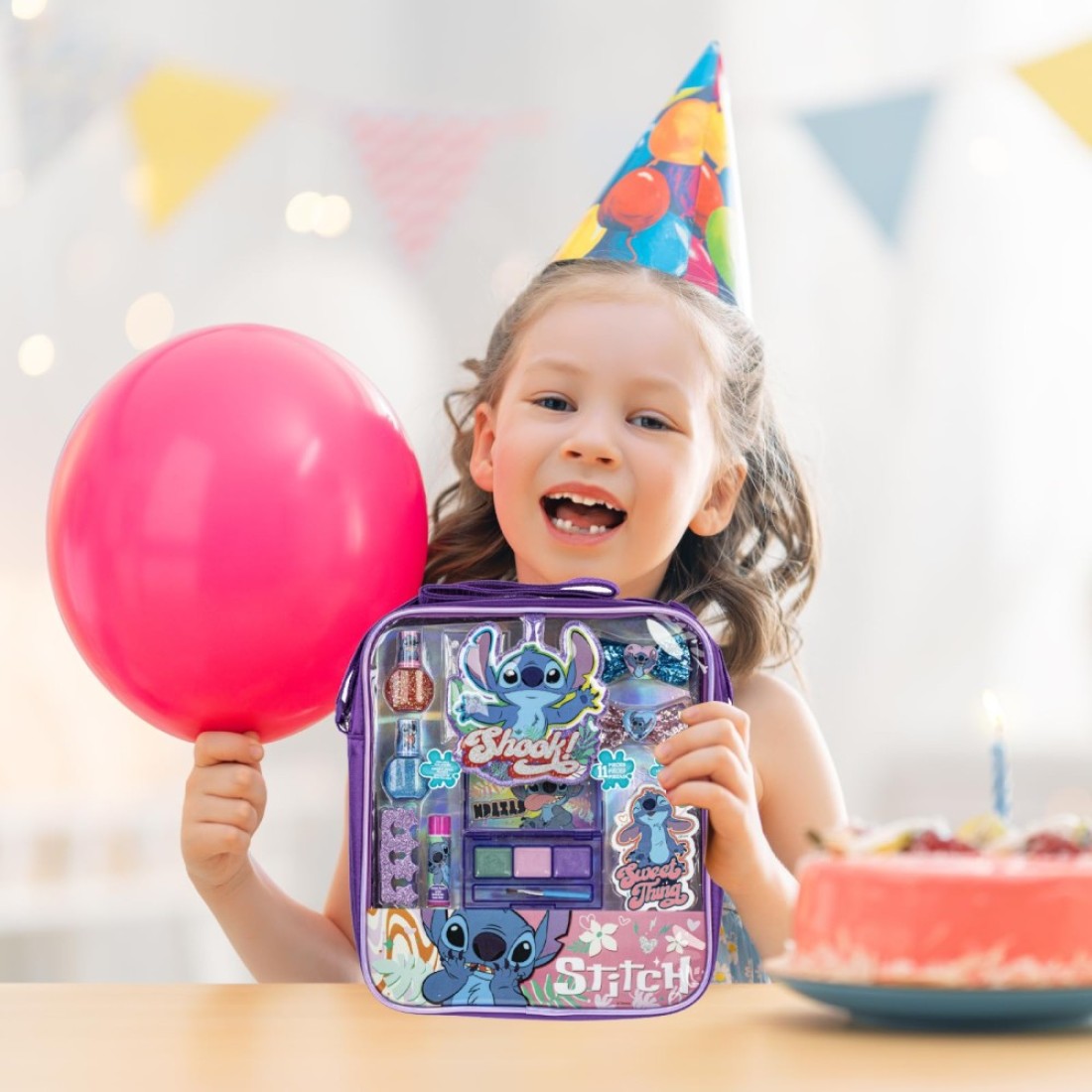 Disney Lilo and Stitch Makeup Filled Shoulder Bag Includes Lip Gloss Nail Polish Hair Bow More for Girls Ideal for Ages 3 and Up Perfect for Parties Makeovers by Townley Girl