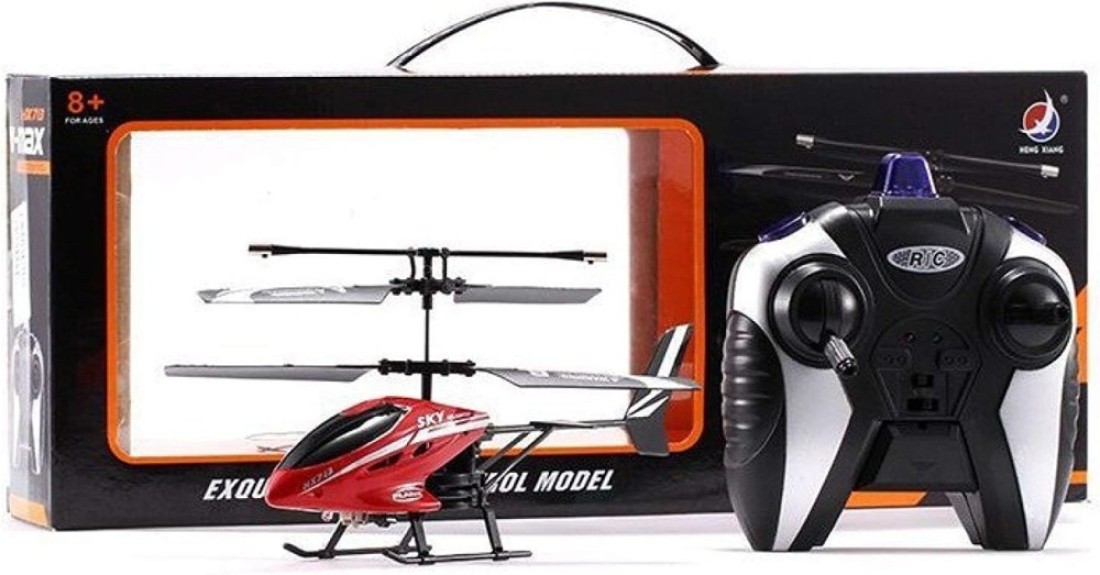 AL ARQAM Helicopter V-MAX Hx-713 Original Radio Remote Controlled Helicopter with Rechargeable Battery And Unbreakable Blades -(Multicolor)
