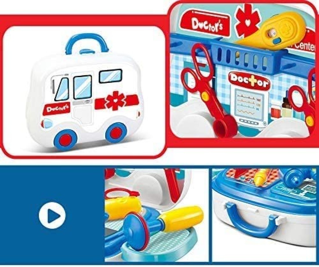 Generic Toys Pretend Play Doctor Set For Kids Medical Kit Nurse Carry Case On Wheels
