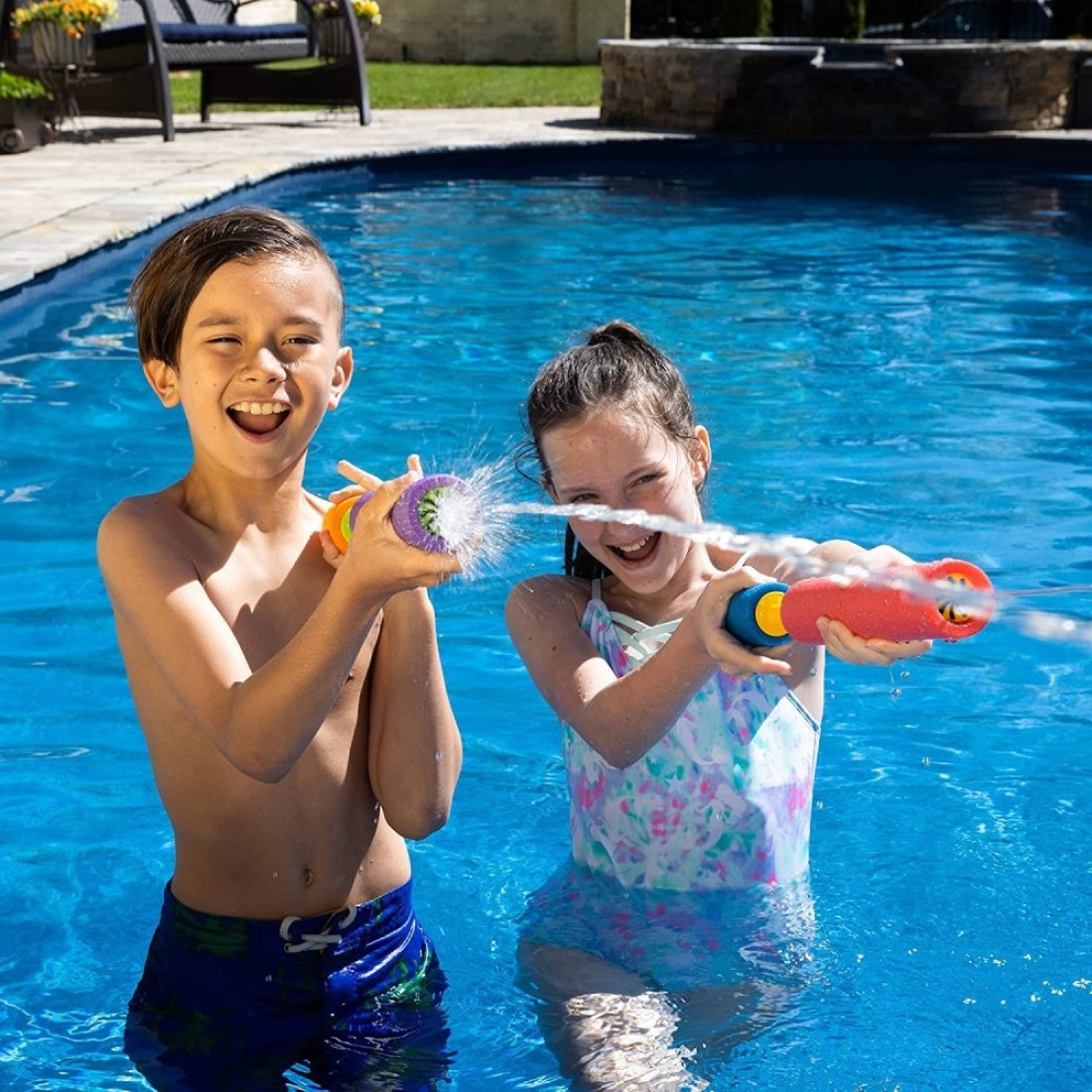 ULTIMAX Water Pistols, Foam Water Gun,Squirt Guns, Watering Toys Outdoor Beach Water Pool Toys Water Spray Tube Water Blaster (6, Multicolor)