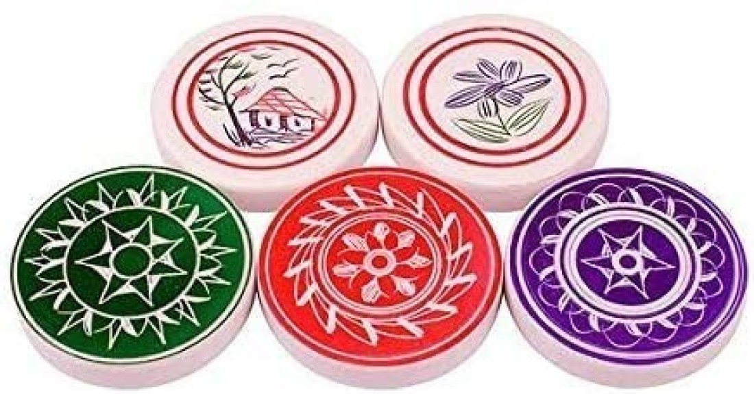 ULTIMAX Professional Carrom Wooden Game Coins And Striker Set,Standard Size Carrom Tournament Striker Wooden Checkers- 24 Pieces With Cover Case + 1 Striker