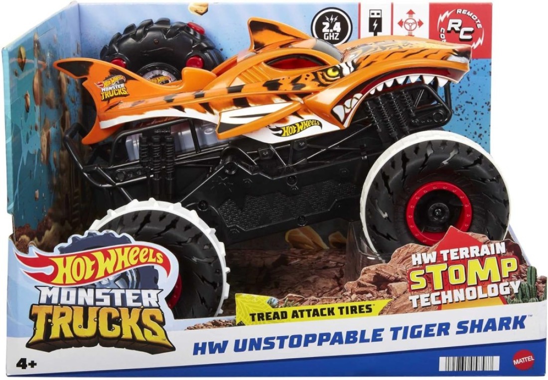 شاحنة هوت ويلز R/C Monster Truck Tiger Shark HGV87

