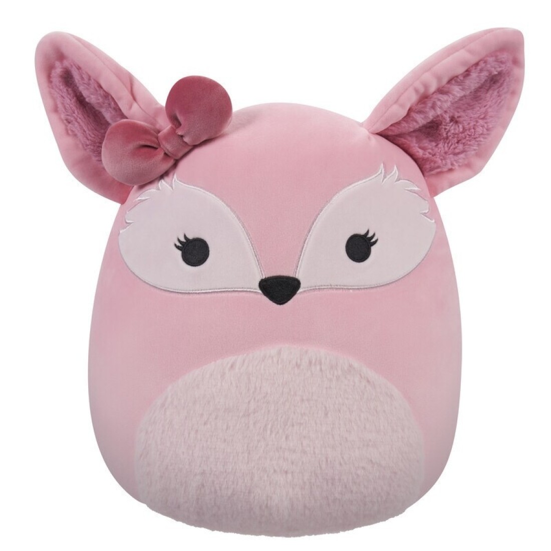 Medium Plush 12 inch Miracle Pink Fennec Fox with Bow Officially Licensed Kellytoy Plush Toy Colorful Soft Gift for Kids Girls &amp; Boys Washable Squishy Stuff Toy Multicolor All Age