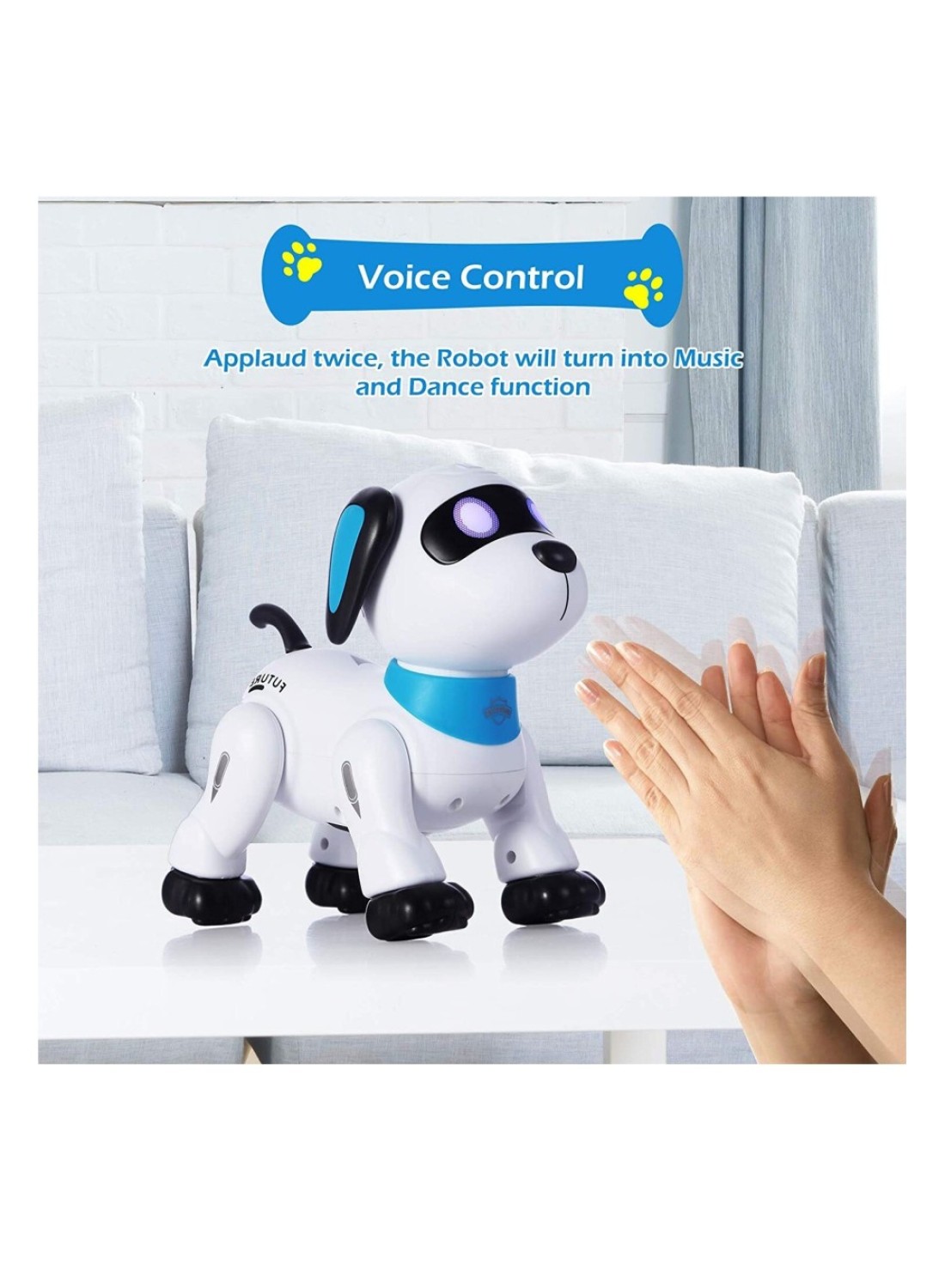 Remote Control Robot Dog Toy Programmable Interactive And Smart Dancing Robots for Kids 5 and up RC Stunt Toy Dog with Sound LED Eyes