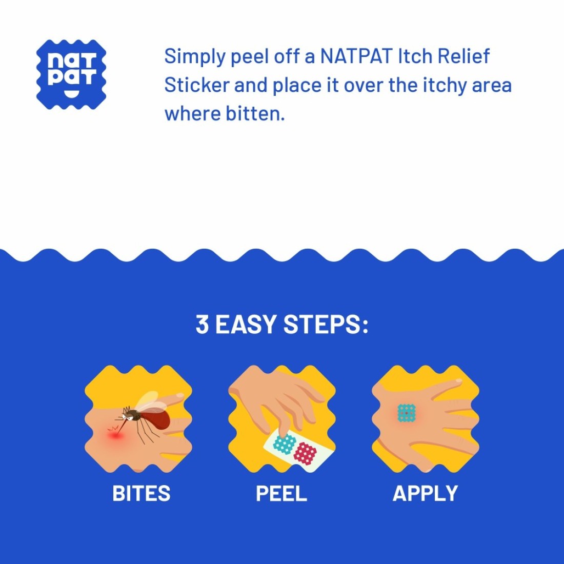 NATPAT Magic Patch Itch Relief Patches Insect Bite Patch for Mosquitos Ticks Midges Sandflies and Bed Bug Bites 30 Count BUZZPATCH The Original Natural Patch for Itch Relief