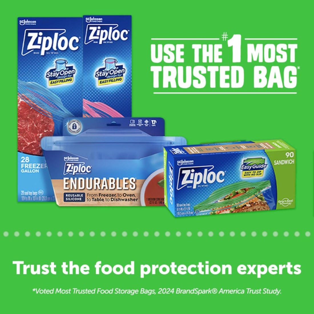 Ziploc Sandwich and Snack Bags with EasyGuide Texture Plastic Storage Bags with Grip n Seal Technology 280 Bags Total