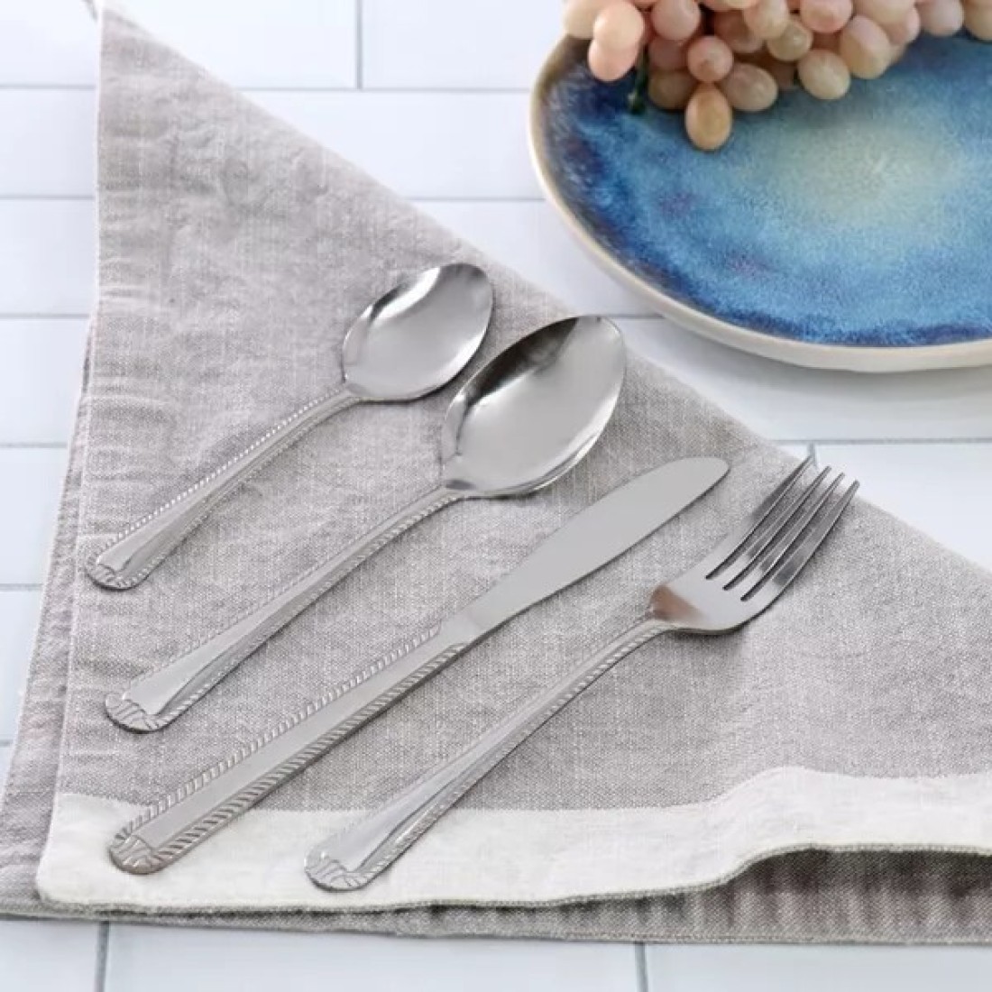 Gibson Home Seward 3 Piece Stainless Steel Cutlery Set with Wood Handles