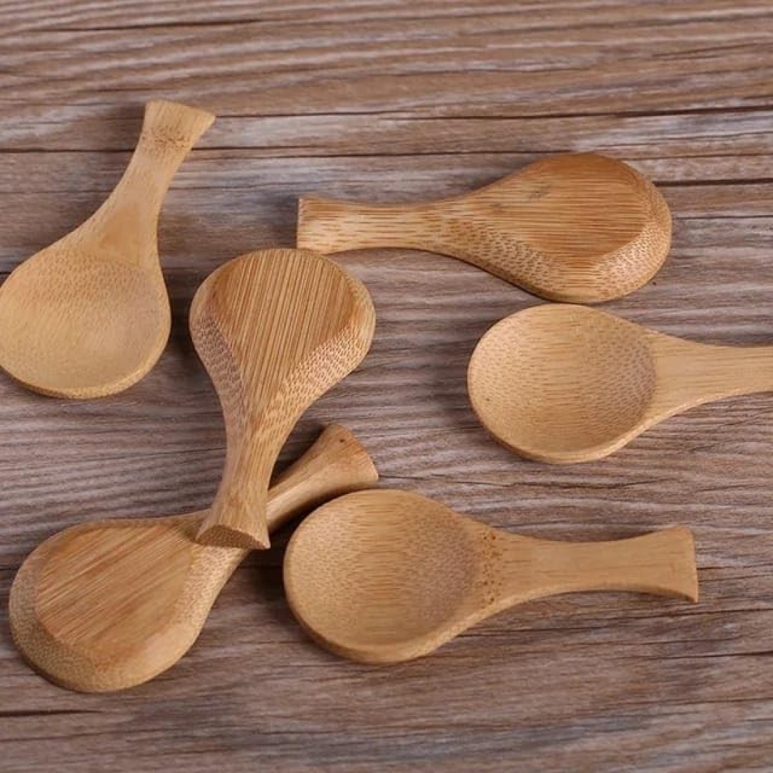 Liying 6Pcs Small Handle Wooden Spoons, Wooden Spoon for Cooking Japanese Wooden Spoon for Kitchen Soup Mixing Baking
