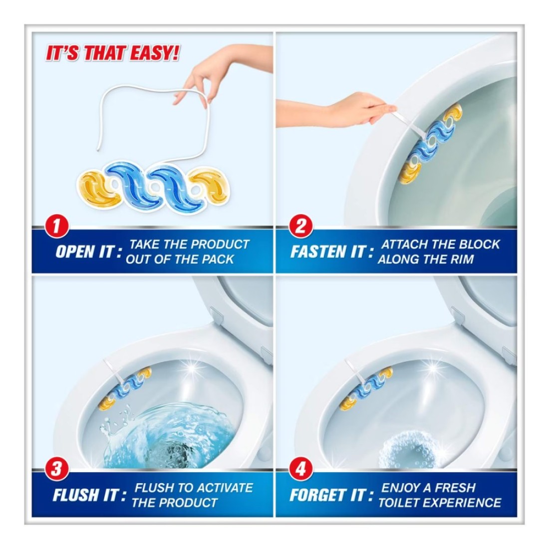 Harpic Active Fresh Sparkling Citrus 2 Toilet Rim Blocks 70g 2 PCS