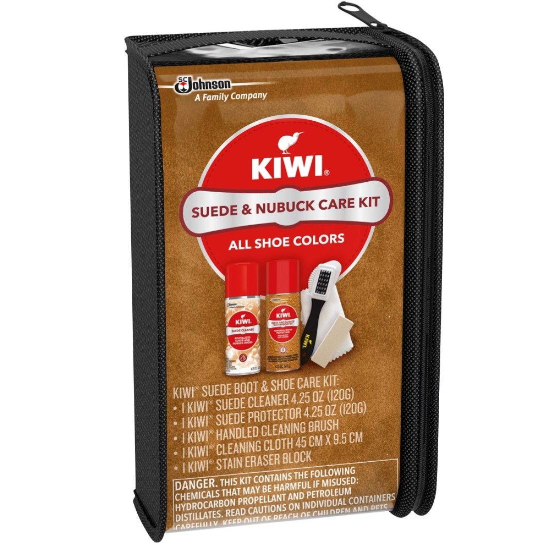 KIWI Suede and Nubuck Shoe Cleaner Kit For Shoes Boots and More Includes Cleaner Protector Brush Cloth Eraser Block