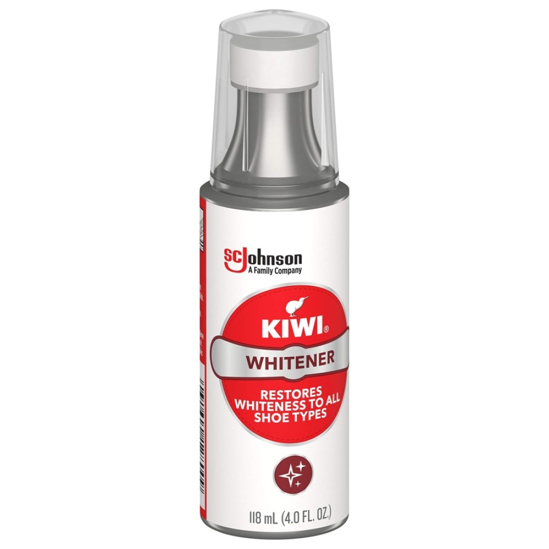 KIWI Shoe Whitener For Leather Vinyl Canvas Nylon and More 4 Fl Oz Includes Sponge Applicator