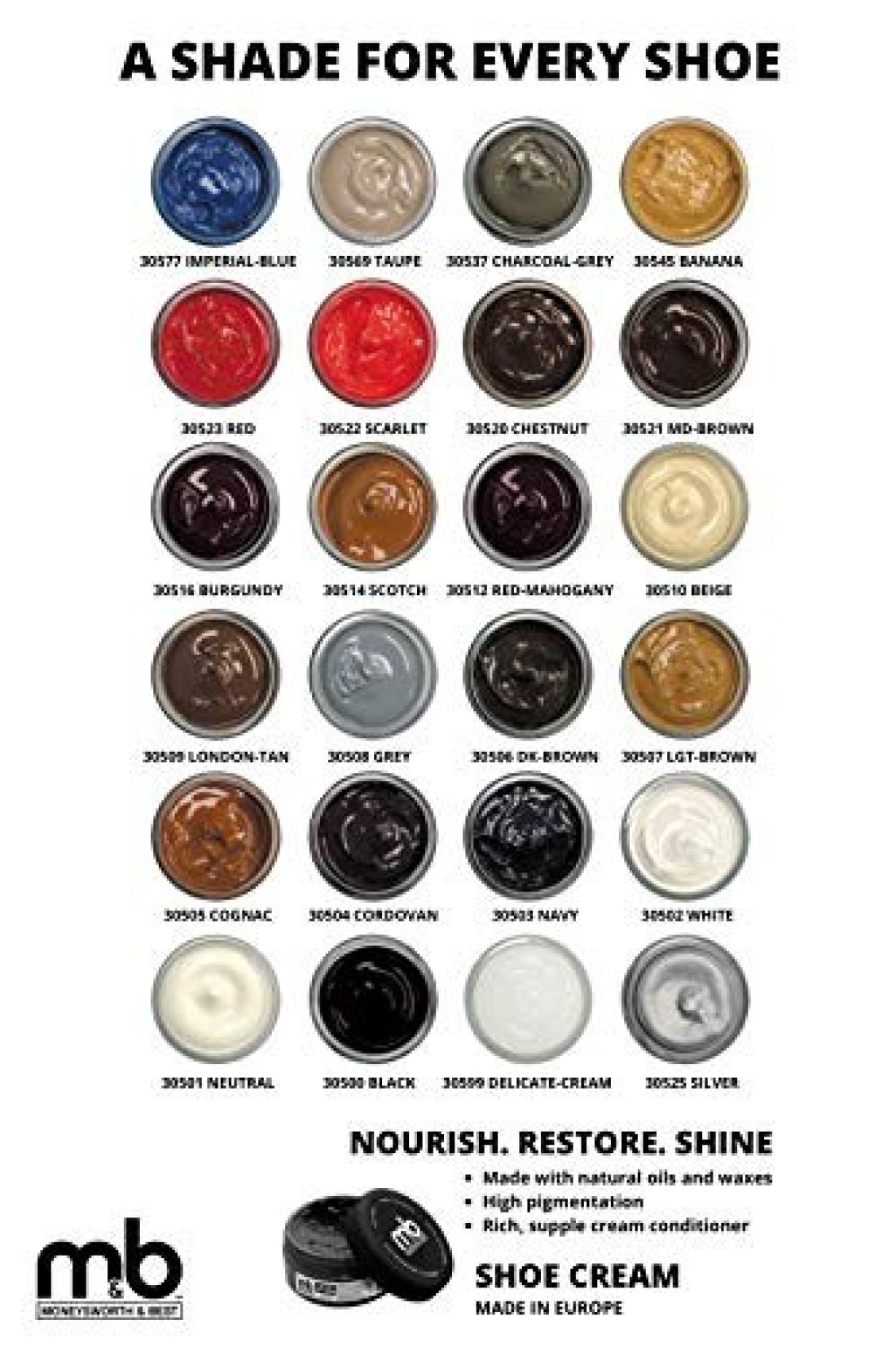 MB Shoe Cream Shoe Polish for Leather Shoes Leather Conditioner for Shoes Shoe Accessories Black 17 oz