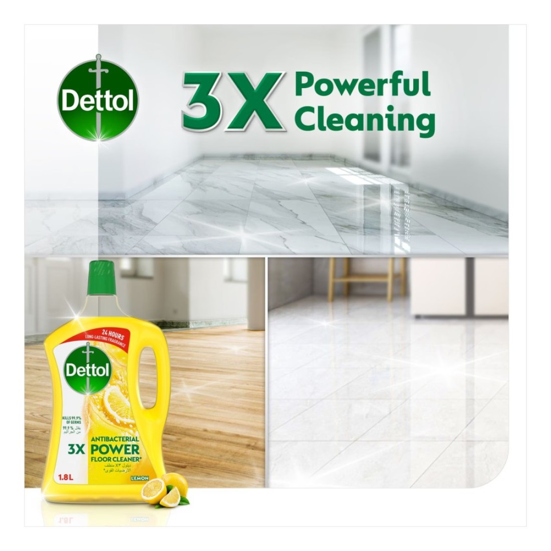 Dettol Lemon Multi Purpose Cleaner 1.8L Pack of 2