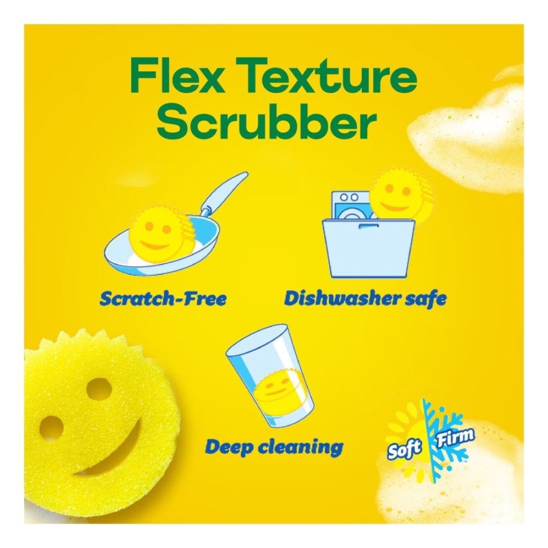 Jif Multipurpose Cream Cleaner Lemon 500ml And Scrub Daddy Multipurpose Scratch-Free Scrubber