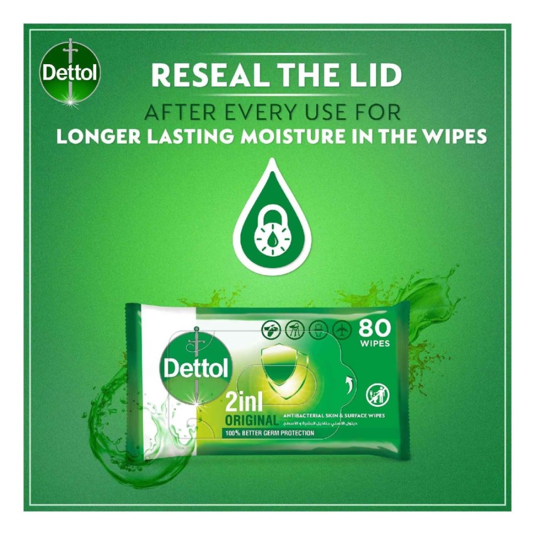 Dettol Anti-Bacteria 80 Wipes
