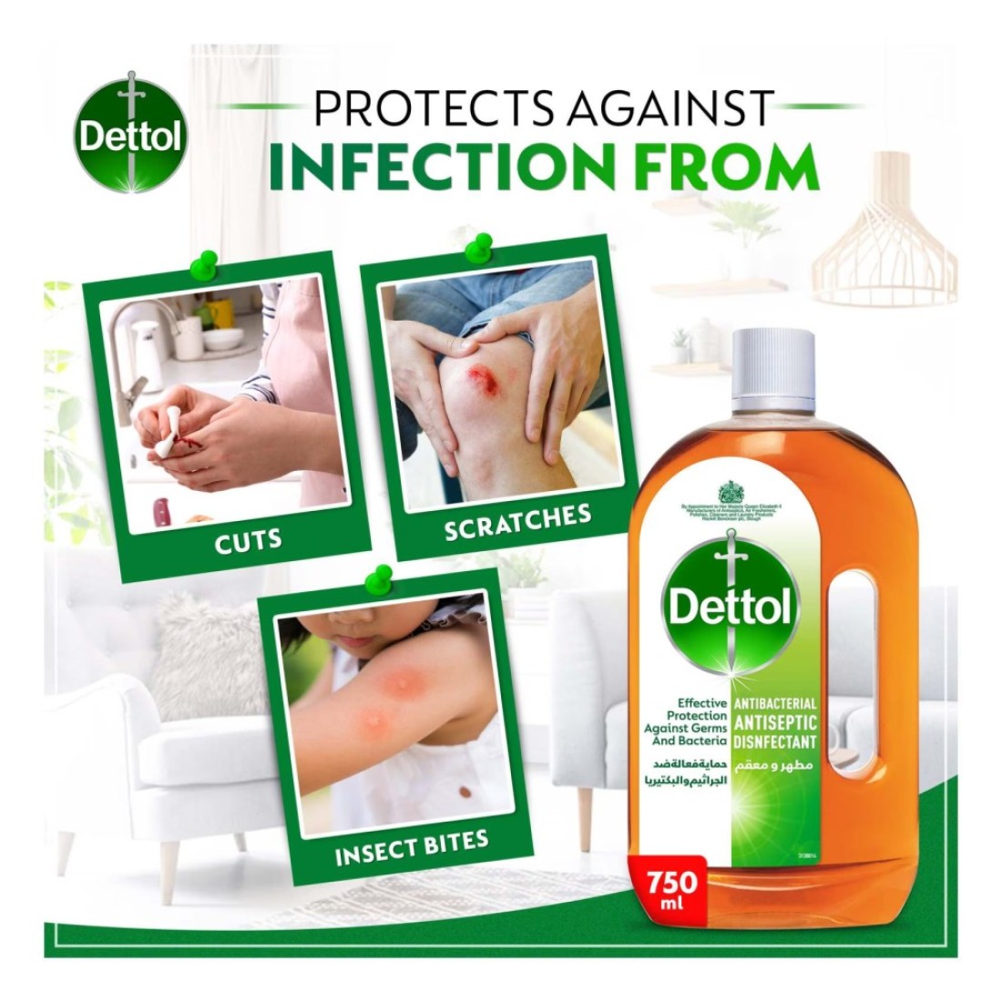 Dettol Anti-Bacterial Antiseptic Disinfectant 750ml