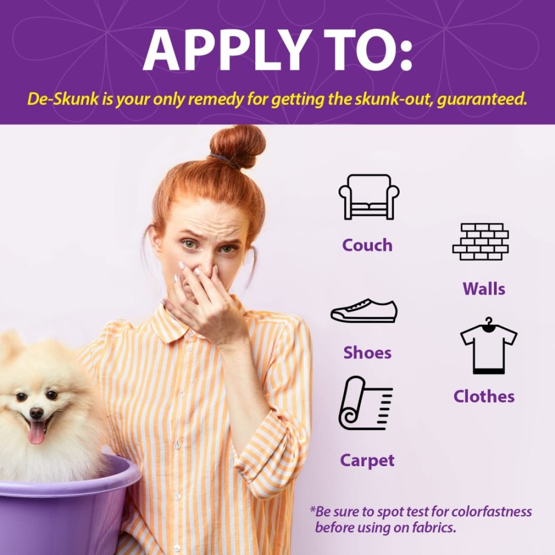DeSkunk Odor Destroying Shampoo for Dogs 32 oz Formulated with Powerful DeGreasers Skunk Odor Remover for Pets Carpet Furniture and More Removes Skunk Smell Fast Clear FG00065
