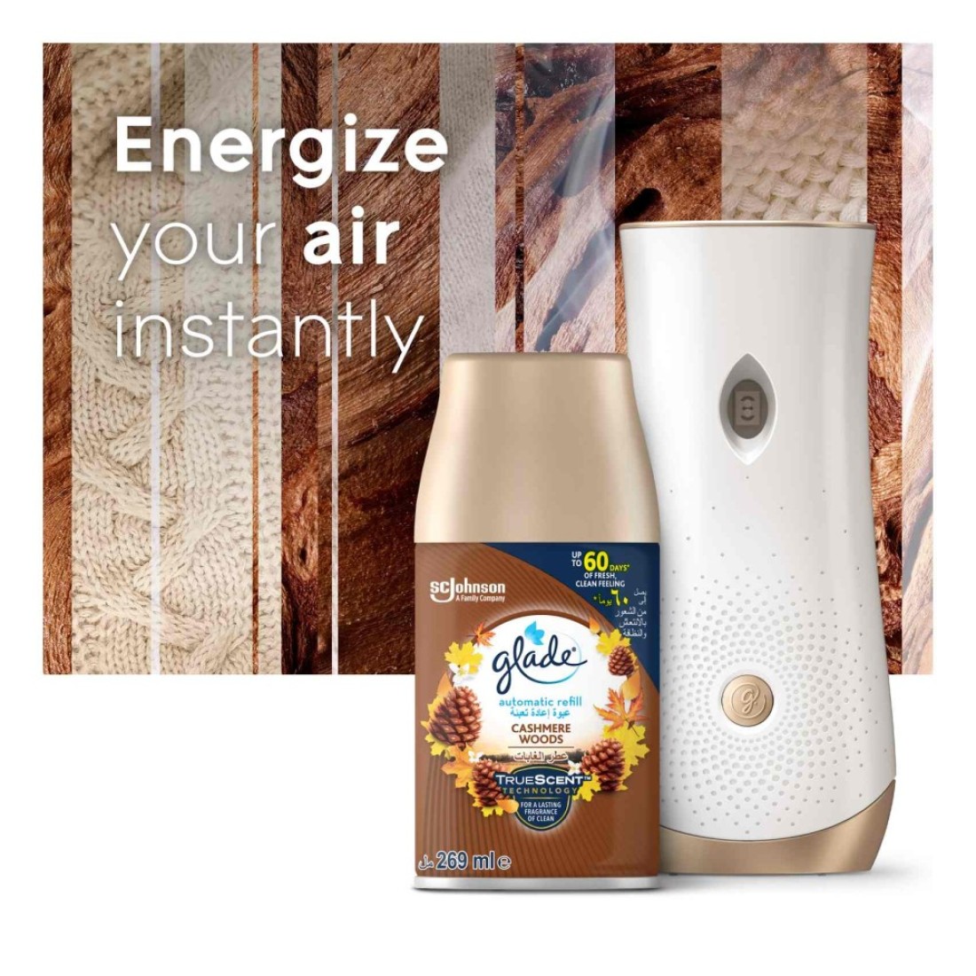 Glade Automatic Spray Refill Cashmere Woods Air Freshener 269ml