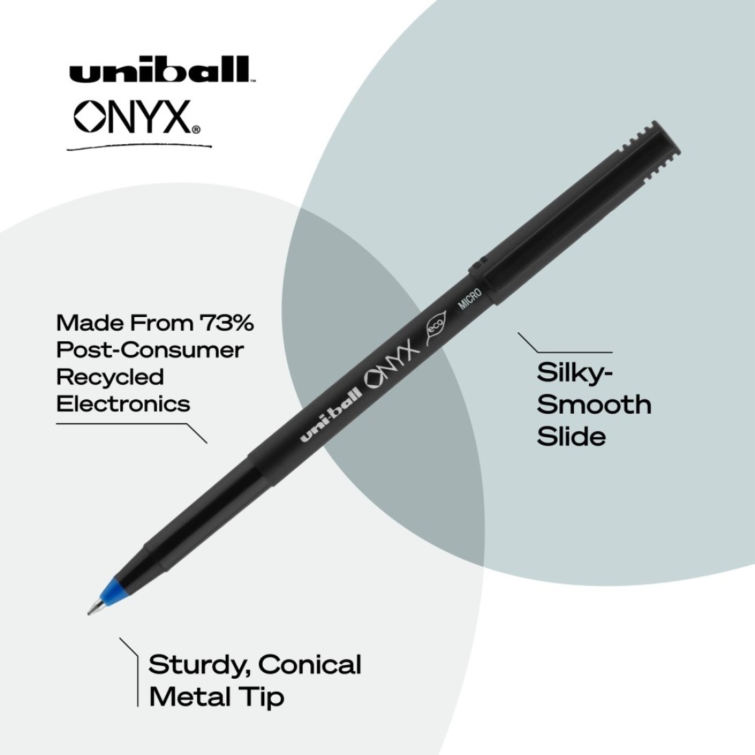 Uniball Onyx Rollerball Stick Pen 12 Pack 05mm Micro Blue Pens Gel Ink Pens Office Supplies Pens Ballpoint Pen Colored Pens Gel Pens Fine Point Smooth Writing Pens