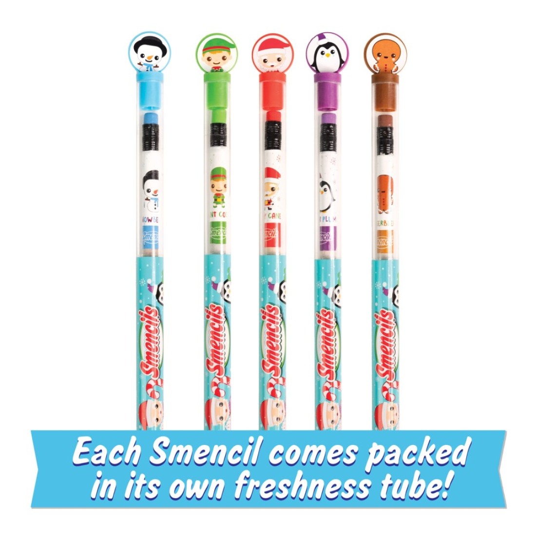 Holiday Smencils HB 2 Patented Gourmet Scented Fun Pencils 5 Count Stocking Stuffer Gifts for Kids School Supplies Party Favors Classroom Rewards
