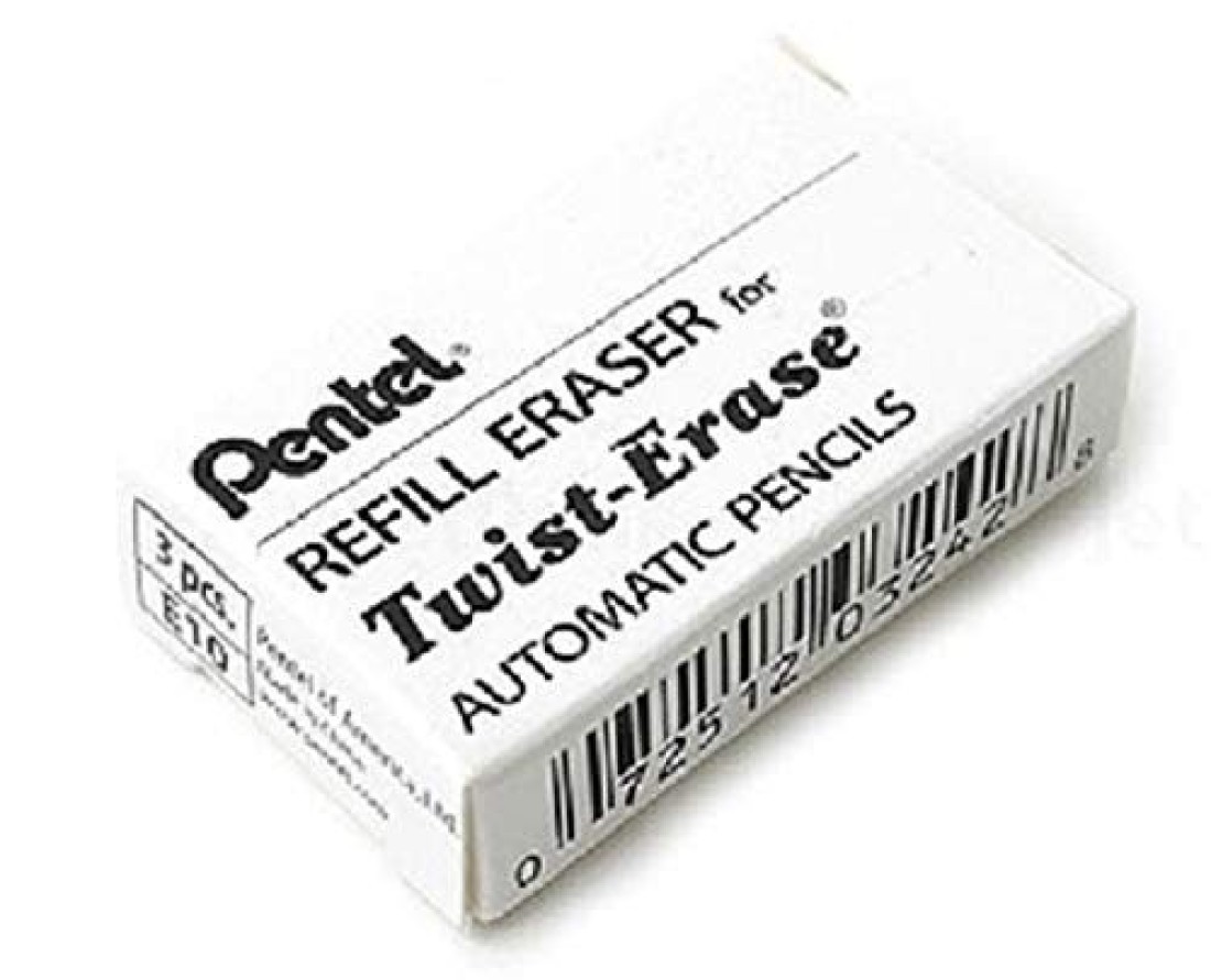 Pentel Eraser Refills for Twist III Pencils E10