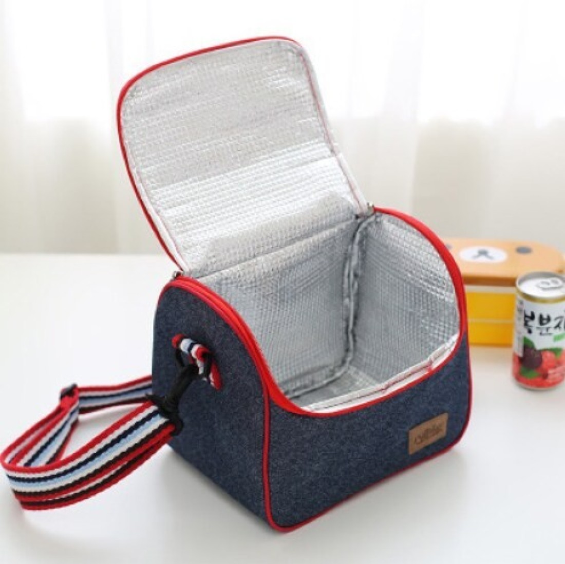 Thermal Ice Cooler Lunch Bag Blue 20x16.5x20centimeter