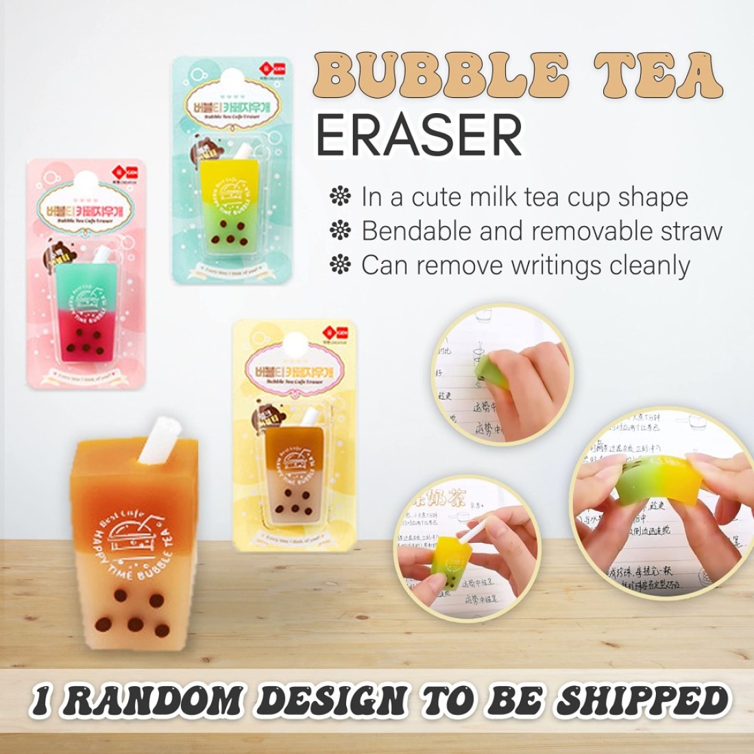 Primo Lines Kawaii Pencil Case and Complete 61 PCS Pink Stationary Set with Pop Up Cute Boba Case 8 Pens 50 Bubble Tea Stickers Multi Color Pen For School Supplies