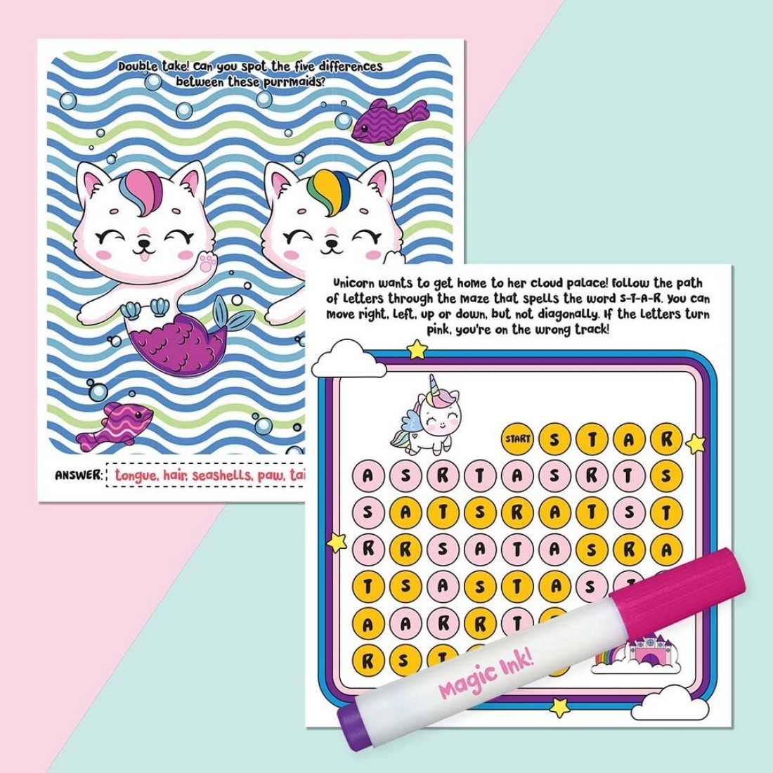 Hinkler Inkredibles Kawaii Magic Ink Pictures , Fun Mess-Free Colouring Kit, Kawaii-Themed Designs, Magic Ink Pen for Water Reveal Art, No-Mess Art Activity, Perfect Gift for Creative Play
