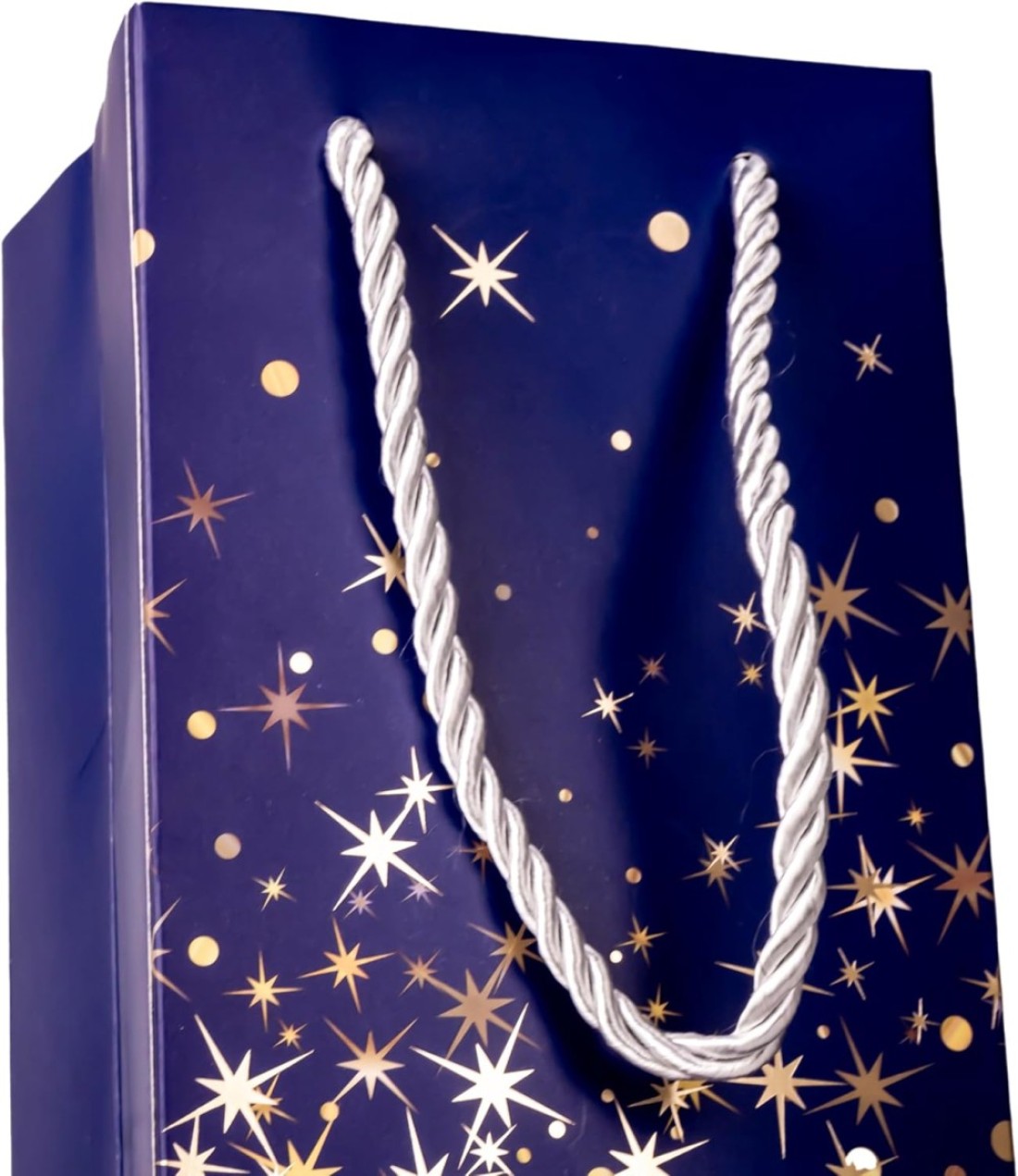 Cuisine Art Wine Bags, Wine Gift Paper Bags Single Bottle Wine Gift Bags Red Wine Tote Bags, 4.7 x 3.9 x 14.2&rsquo;&rsquo; Wine Gift Bags Kraft Paper Wine Bags Bulk with Handles, Pack of 6 Blue Gold