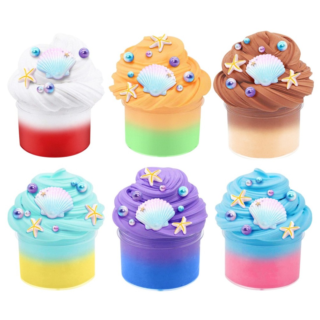 Essen 6 Butter Slime Kit, Non-Sticky And Stress Relief With Scented Super Soft Sludge Slime Toys For Kids Boys Girls Education, Art Craft Party, Birthday Gifts