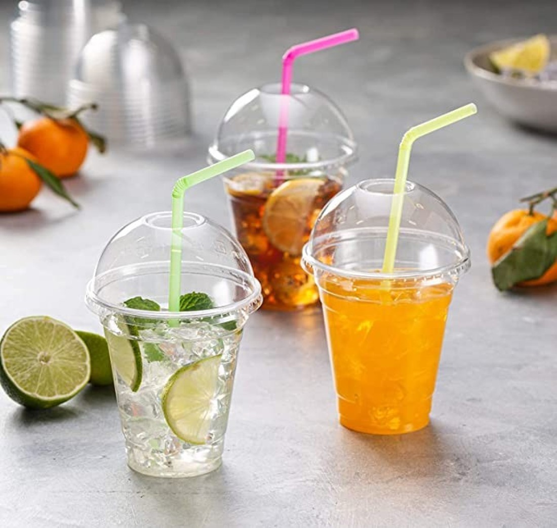 Yesocea [50 Pack] Premium Quality 12Oz Plastic Cups With Leak-Proof Dome Lids - Perfect For Outdoor Events And Parties