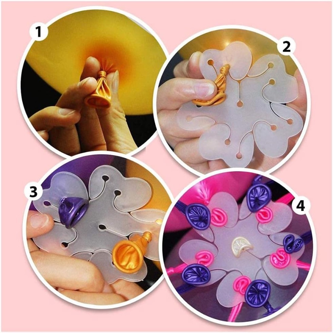 Generic All In One Balloon Stand Tower Set With 2 Balloon Towers, 2 Pieces Plum Clip Flower