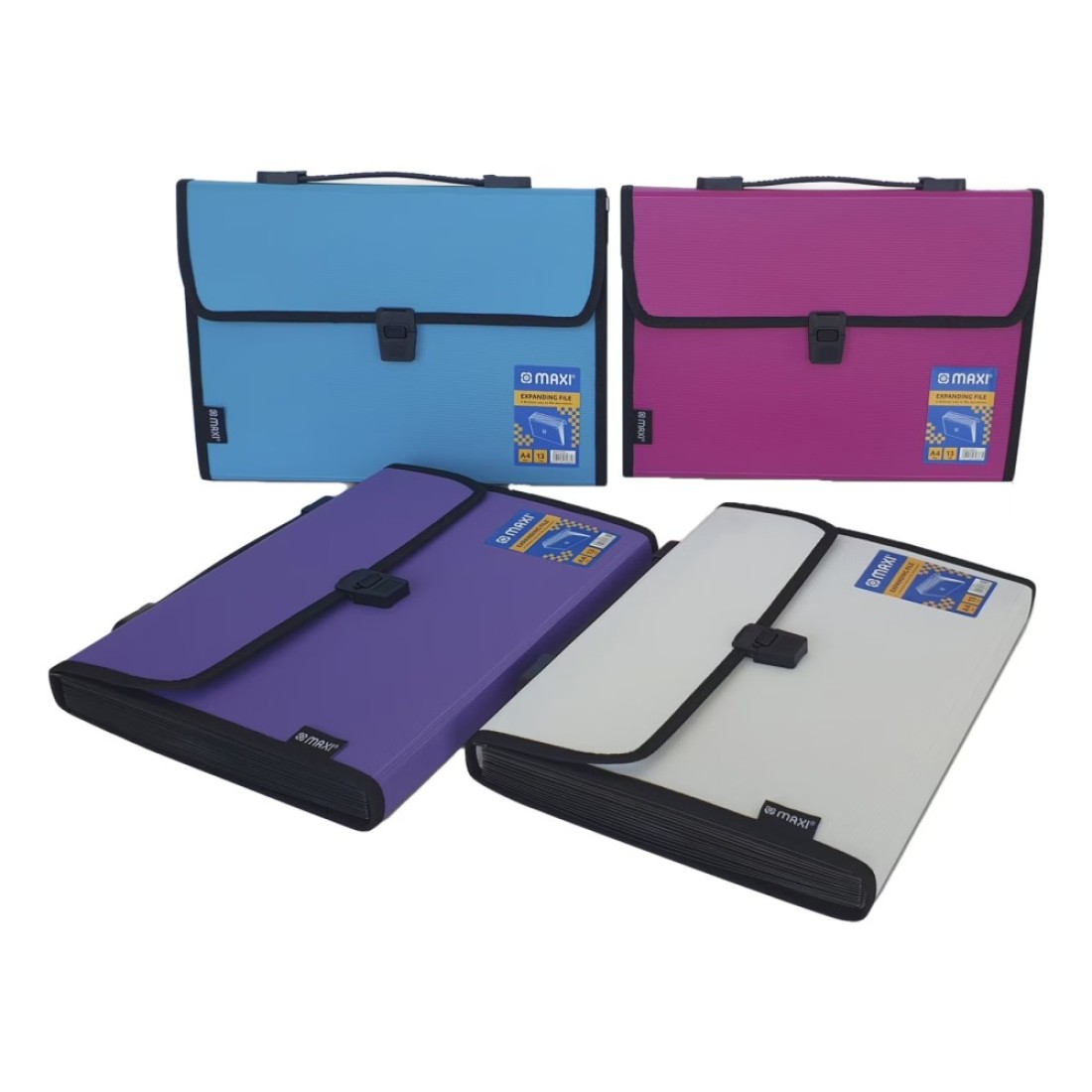 Maxi Expanding File with Handle A4 Size 13 Tab White