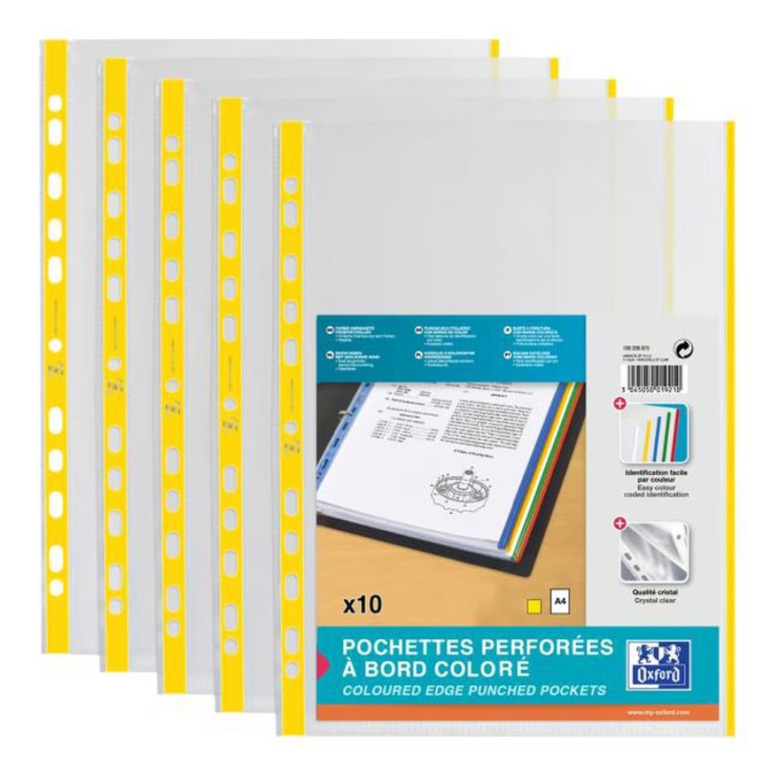 Elba Edge Coloured Punched Bag Assorted A4 10 Pockets