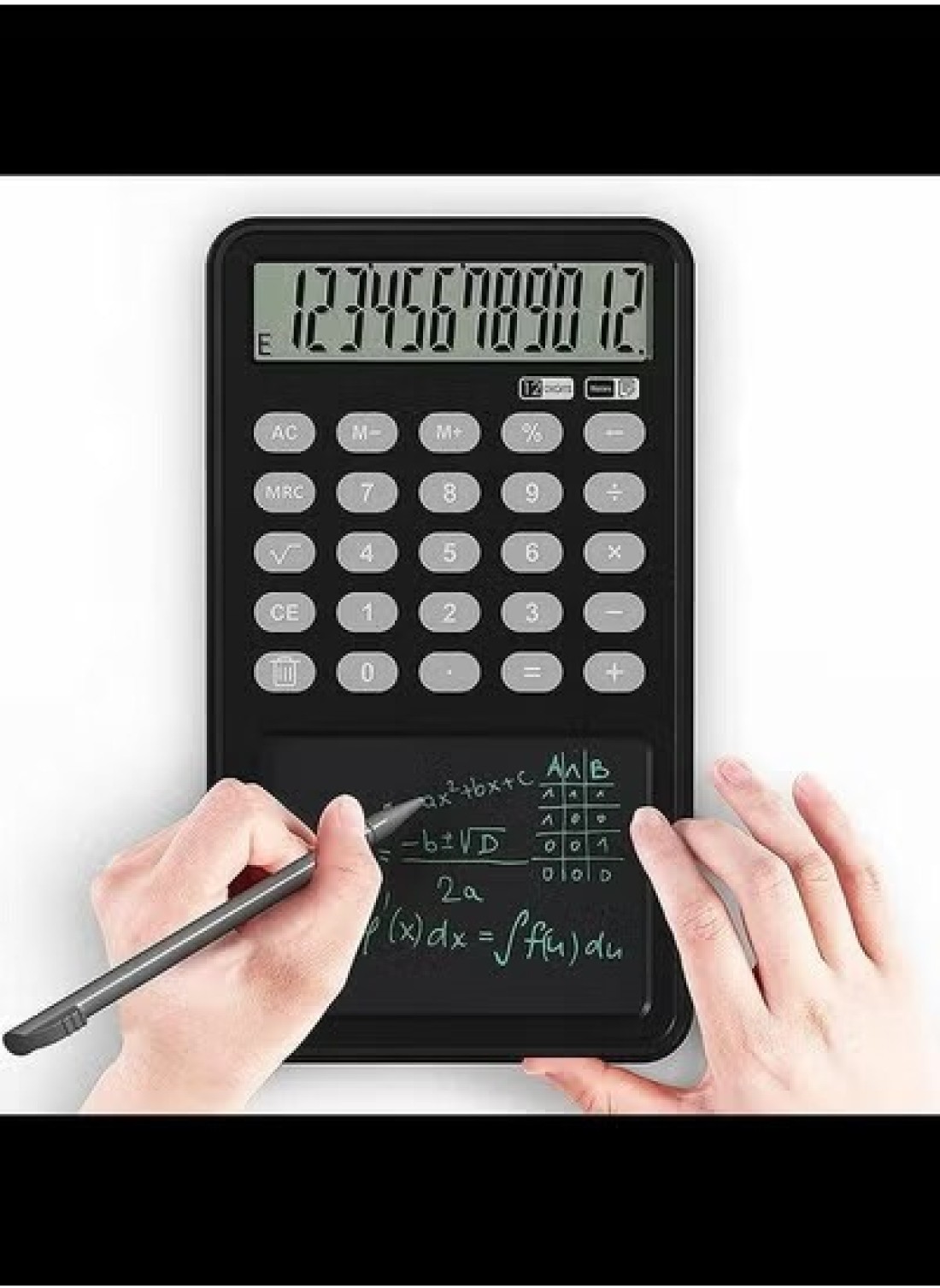 12 Digit LCD Display Desk Calculator with notepad, Mute Portable Desktop Calculator,Basic Calculator for Office Business and Home