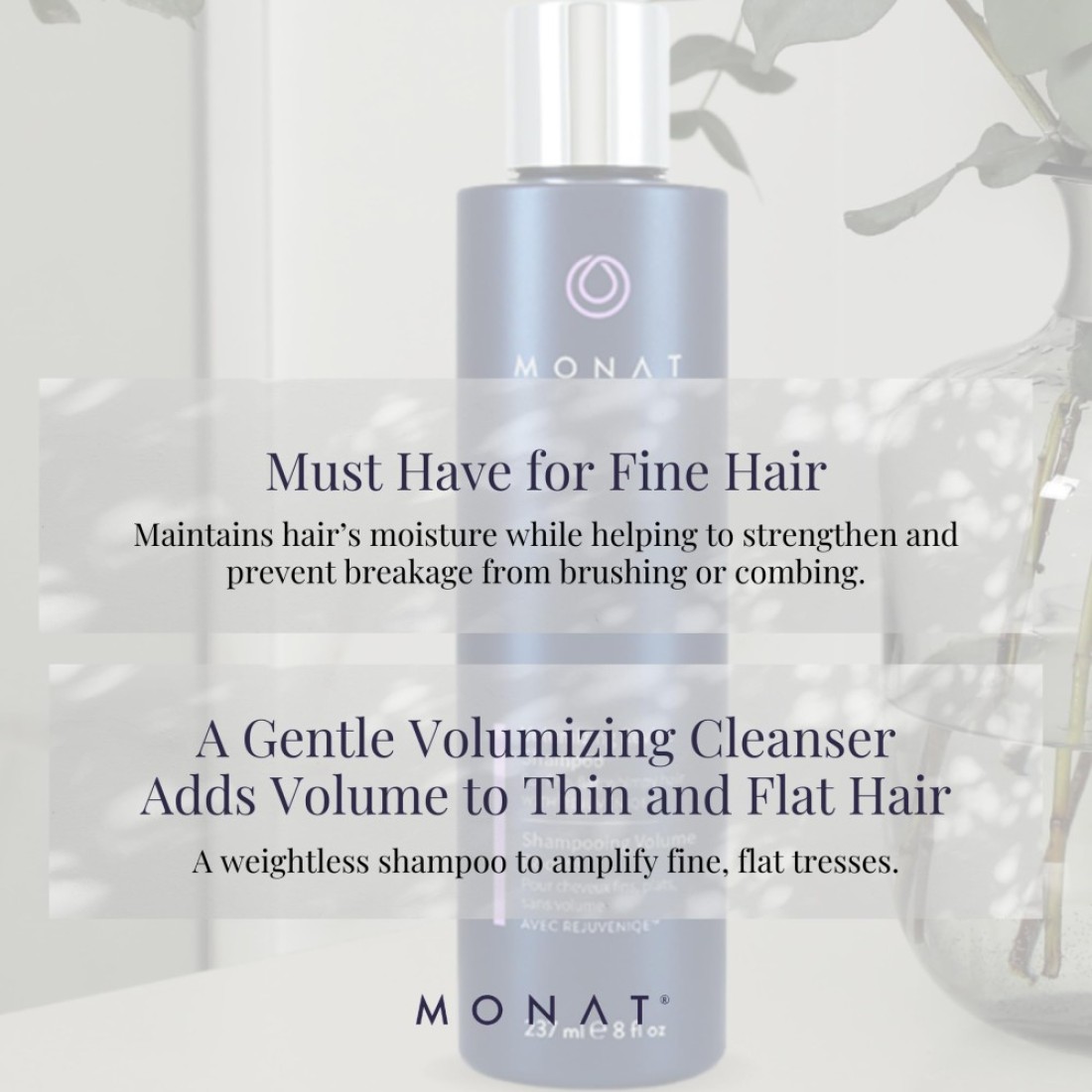 MONATVolumizing Revive Shampoo Infused wRejuveniqe Weightless Hair Shampoo adds Volume Softness to Fine Medium Hair wPea Extract Vegan UV Protectant Net Wt 237 ml 8 fl oz
